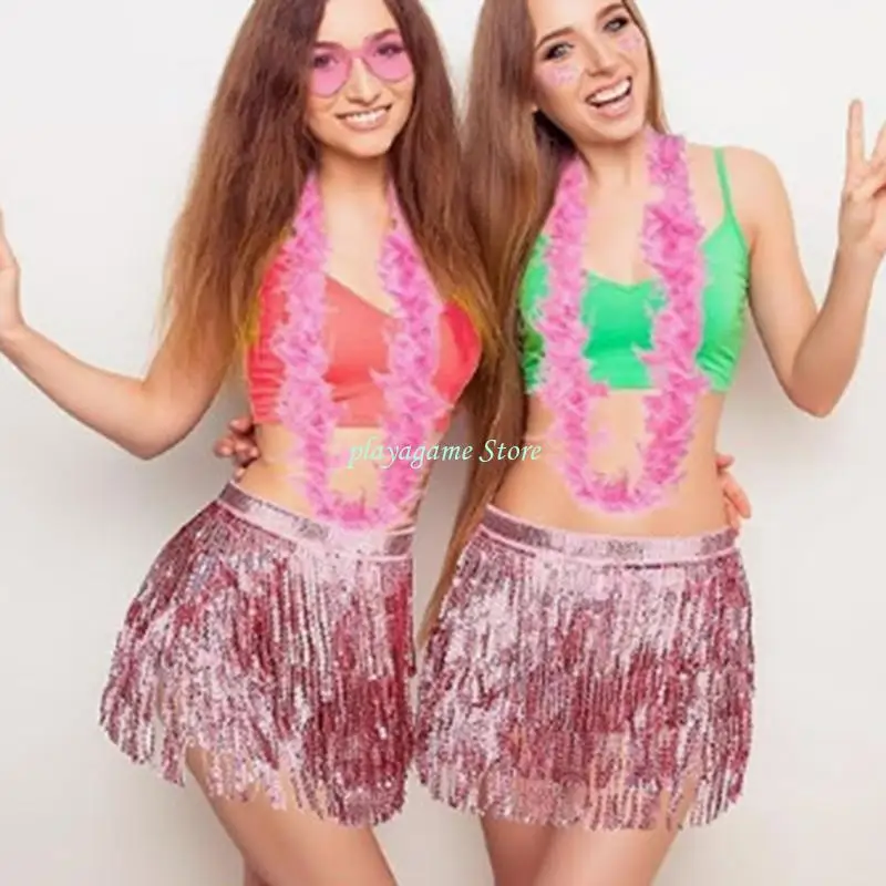 Y88A Omzoomd Cowboy Hoeden Sjaal Zonnebril Taille Riem Set Vrouwen Muziek Festival Dress Up Kostuum Vrijgezellenfeest Pak