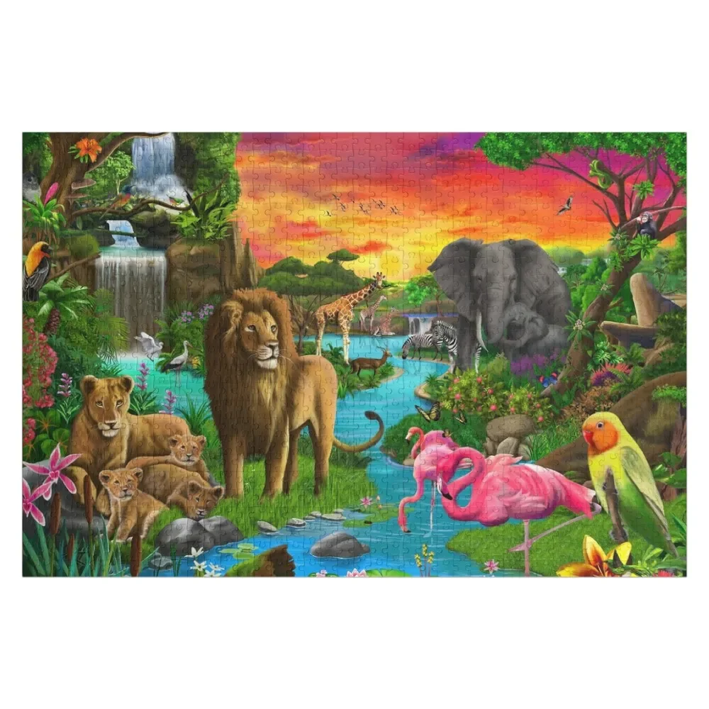 African Paradise Jigsaw Puzzle Works Of Art Toddler Toys Customizable Gift With Personalized Photo Puzzle