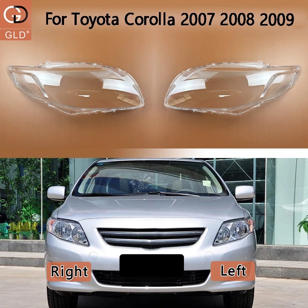 Headlights Cover Transparent Lamp Shade Headlamp Shell Plexiglass Replace Original Lampshade For Toyota Corolla 2007 2008 2009