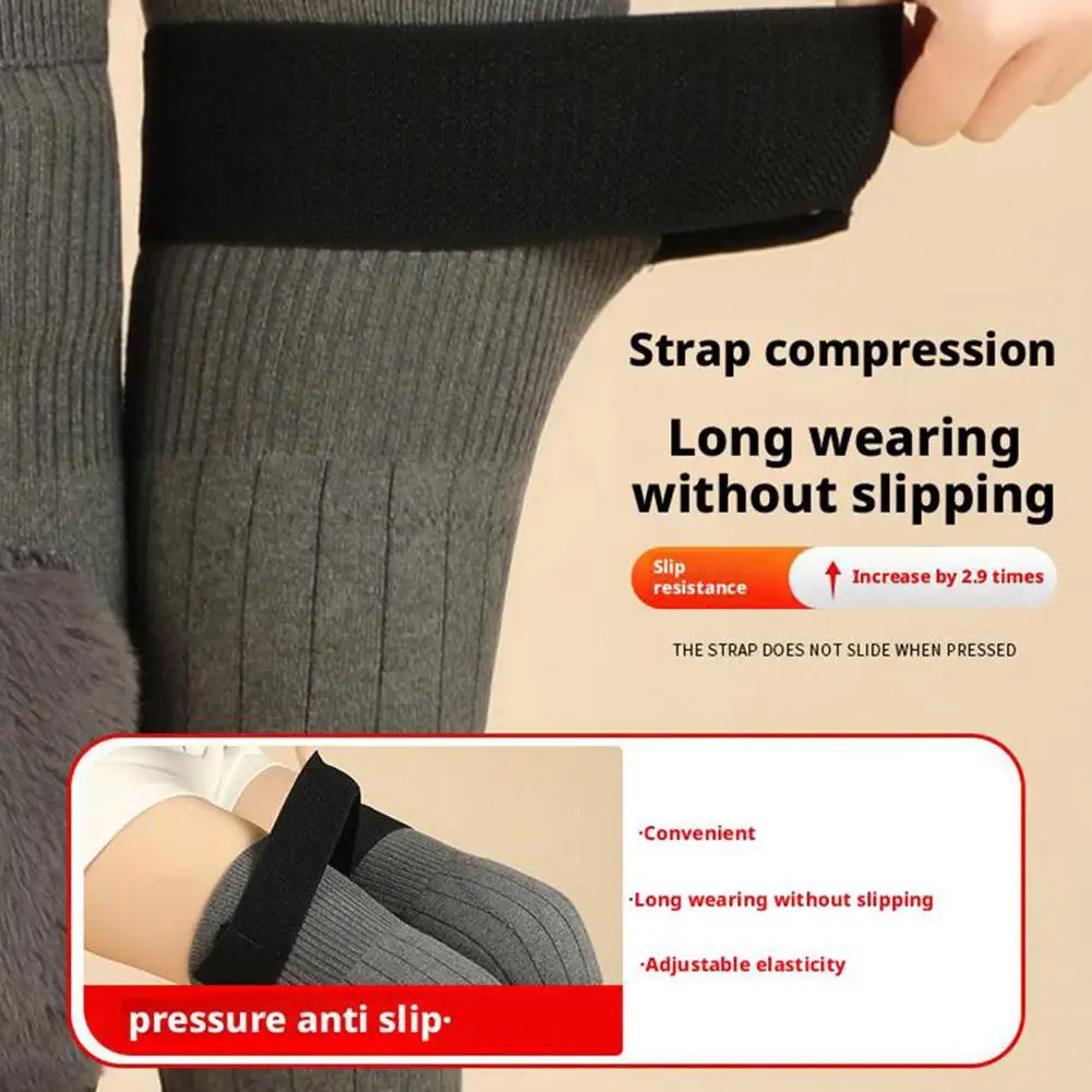 Winter Thermal Knee Sleeve Non-Slip Elastic Wool Cashmere Knee Brace Support Protector Knee Warmer Pads Legging Stockings Wraps