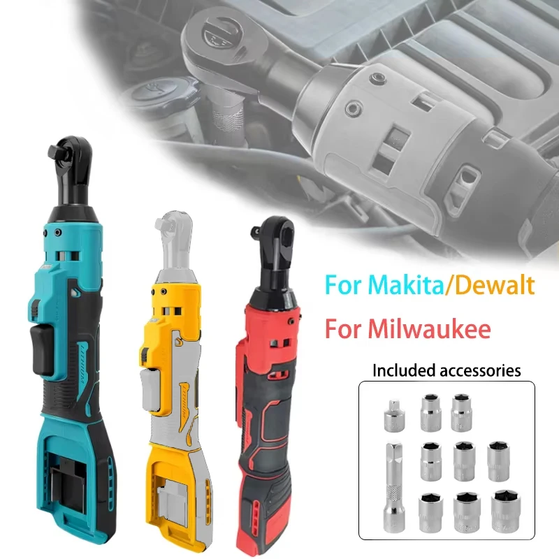 

Электрический ключ с трещоткой 3/8 дюйма, для батареи Makita/Dewalt/Milwaukee 18 В со светодиодной подсветкой, 45-дюймовый беспроводной ключ с трещоткой