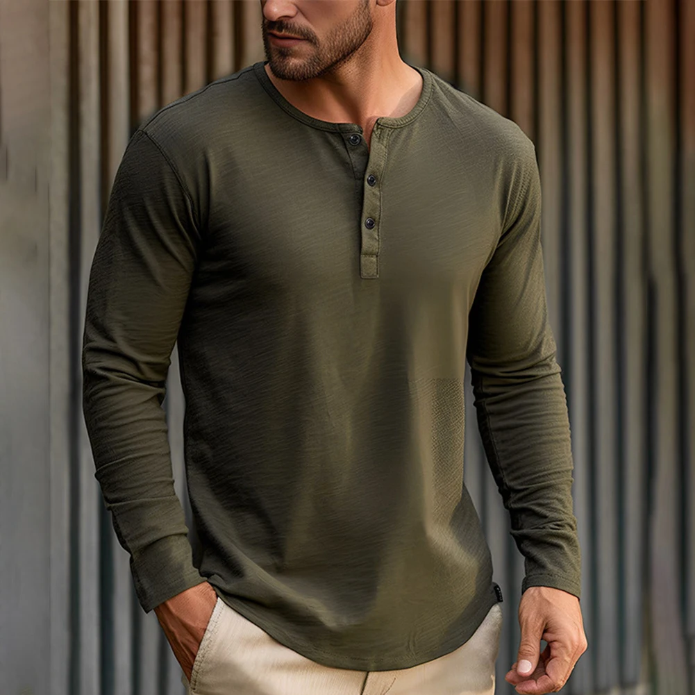 Mens Autumn High Quality Cotton Pullover Slim Fit Casual Long Sleeves Shirt Breathable Outdoor T Shirts Top Sport Shirts