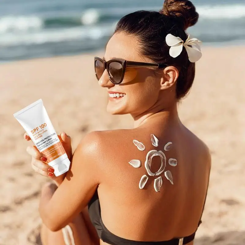 SPF 100 Sunscreen lotion 50g Non-greasy Facial Sunscreen Sun Protection Prevent Sunburn Skin Care For face and body