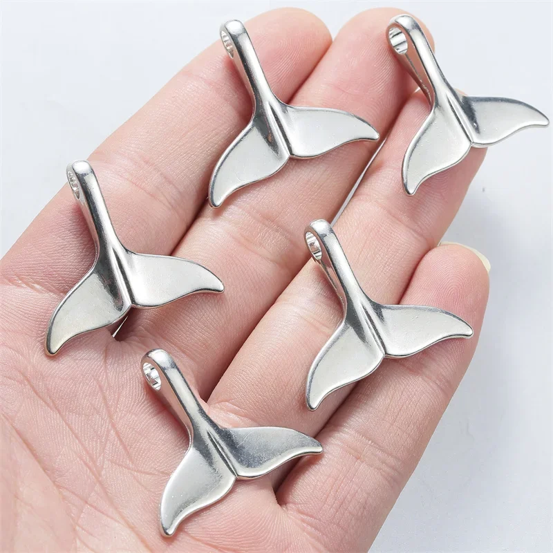 10pcs/lot 33*30mm Alloy Whale Tail Charms Pendant DIY Handmade Bracelet Necklace for Jewelry Making Accessories