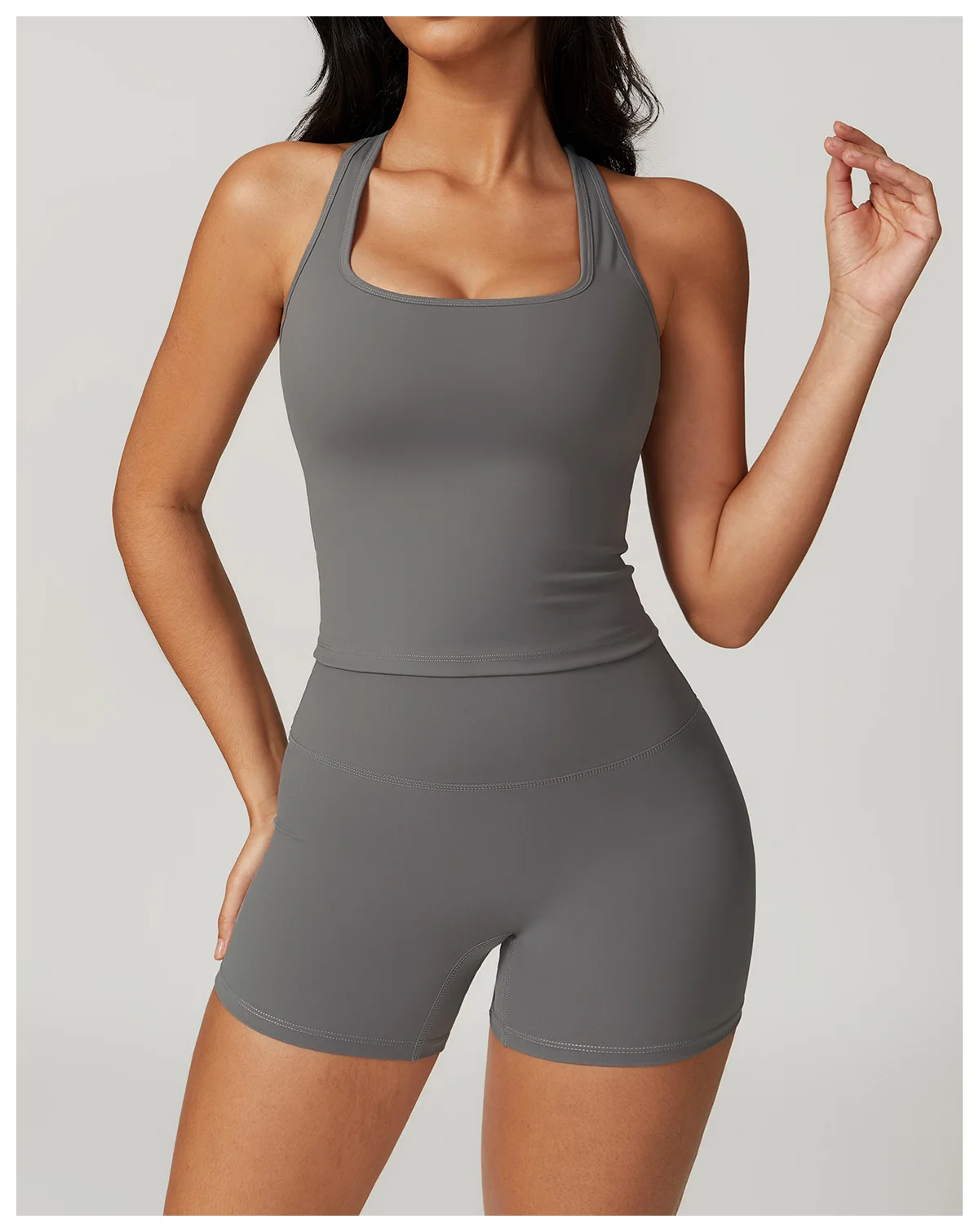 Hearuisavy Sommer Stoßfestes Yoga-Top Lauf-Tanktop für Damen Fitness Schnelltrocknende Trainingsweste Ärmelloses Sport-Top für Frauen – Detail 26