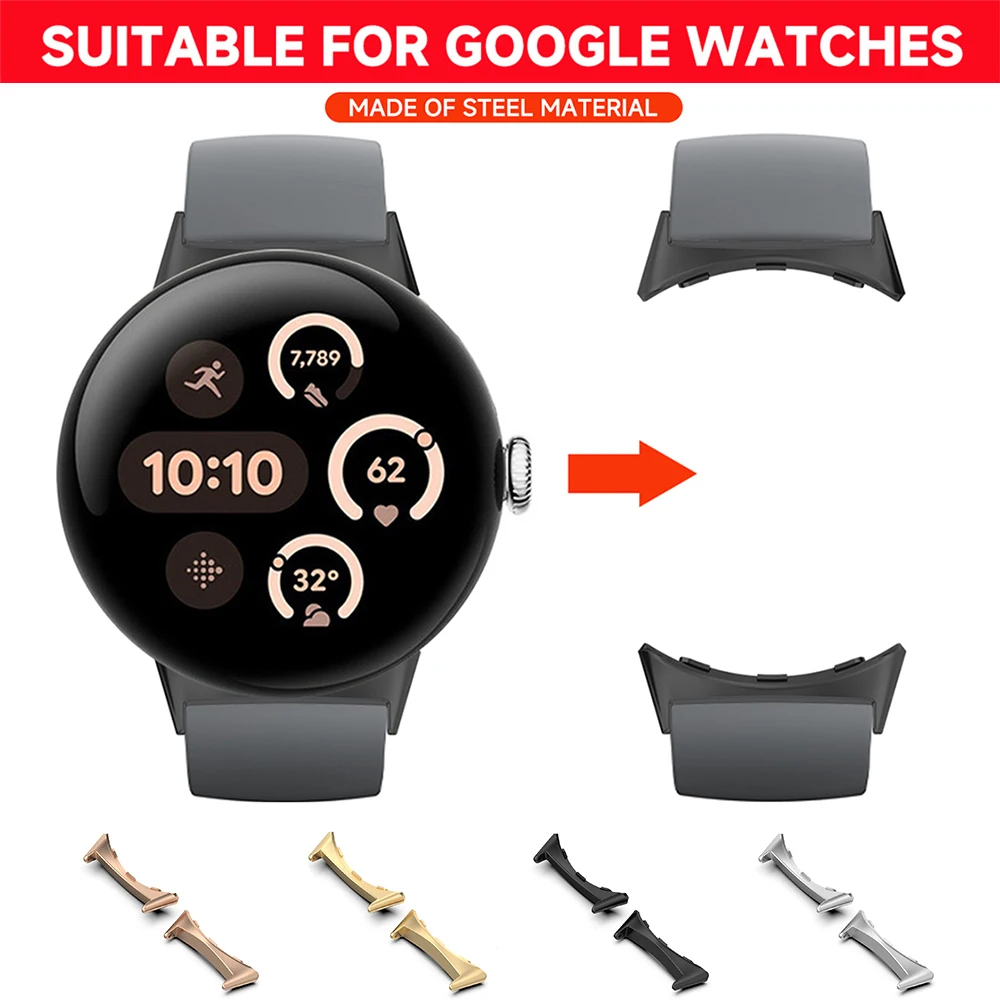 2pcs Watch Strap Connector Adapter For Google Pixel Watch 3 41mm 45mm Accessories Metal Smartwatch Adapters Replacement image 5