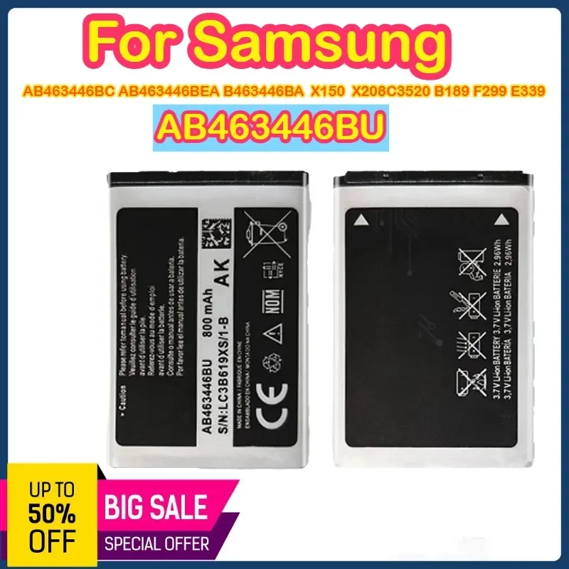 

AB463446BU 800mAh 3.7V Suitable For Samsung mobile phone X150/X208/C3520 battery AB463446BU