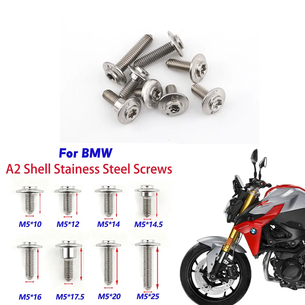 

For BMW C400GT C400X M1000R M1000XR F800GS F900R F900XR R12 18 F900GS Motorcycle Shell Stainless Steel Screws M5 2014-