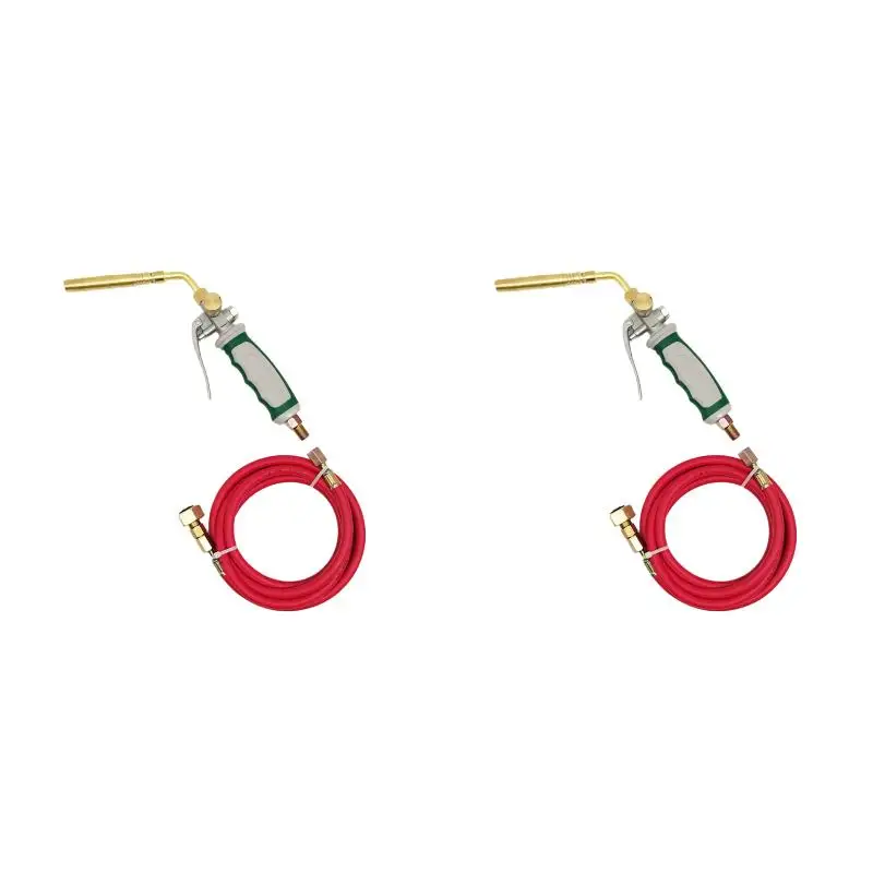 2PackX(Welding Torch Double Switch Germany Style Soldering Torches Refrigeration Oxygen-Free Torches with 1.6m Hose)