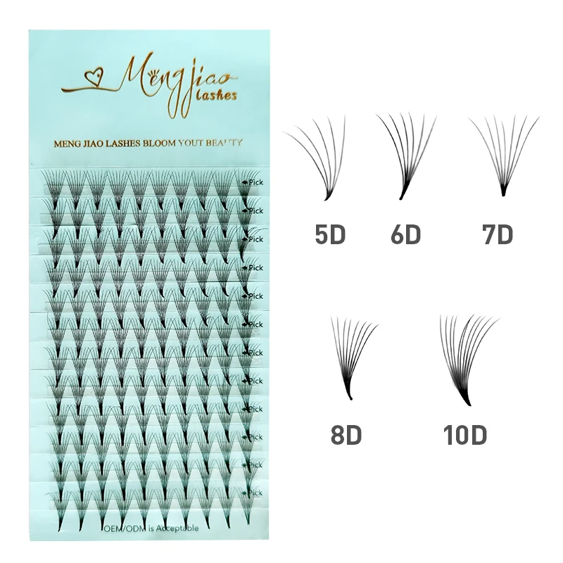 Premade Fans Lashes 5D/6D/7D/8D/10D Ponity Base Eyelash Extension MIX Length Russian Volume Fans Eyelashes Private Label Lash