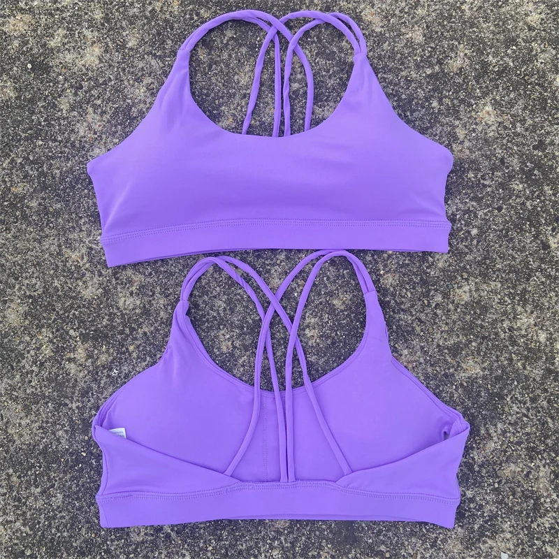 Sujetador deportivo Sexy con tirantes cruzados para mujer, Top corto de entrenamiento para gimnasio, chaleco de Yoga, Bralette de Fitness de alto impacto, ropa interior acolchada para correr