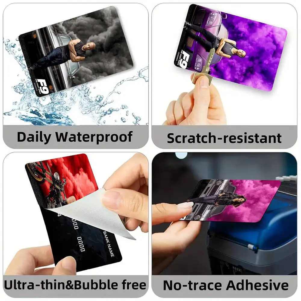 Adventure movie F-Fast F-Furious Credit Card HD Stickers Game Card Decal Small Chip Waterproof Sticker Gift
