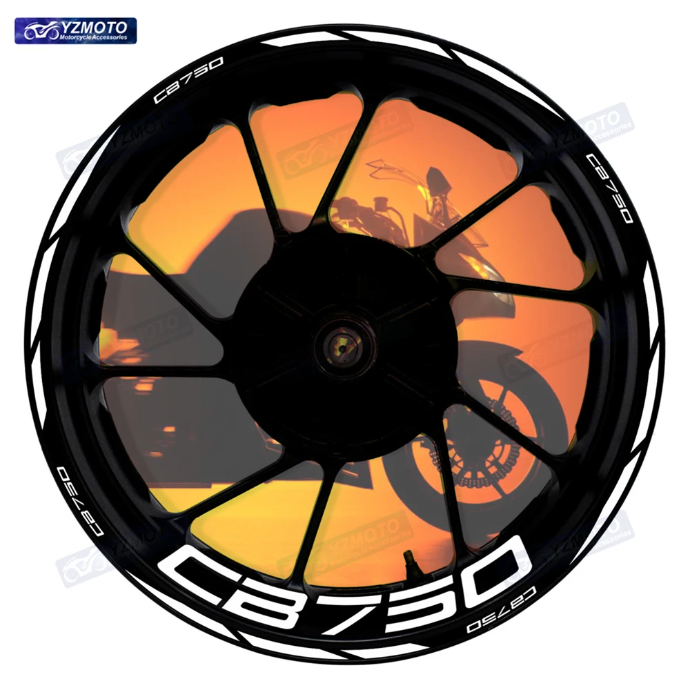 

For Honda CB750 Motorcycle Racing 17 Inch Front And Rear Wheel Hub Waterproof Sticker Reflective Rim Decal Decorate Stickers