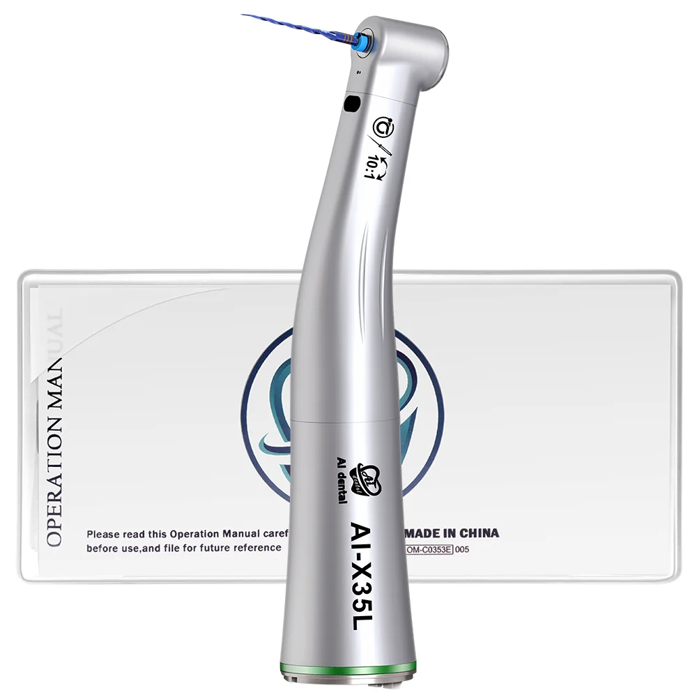 AI-X35L Oral Therapy Medical Instrument Reciprocating 10:1 Reduction Optic Contra Angle Handpiece for Hand File or Engine File