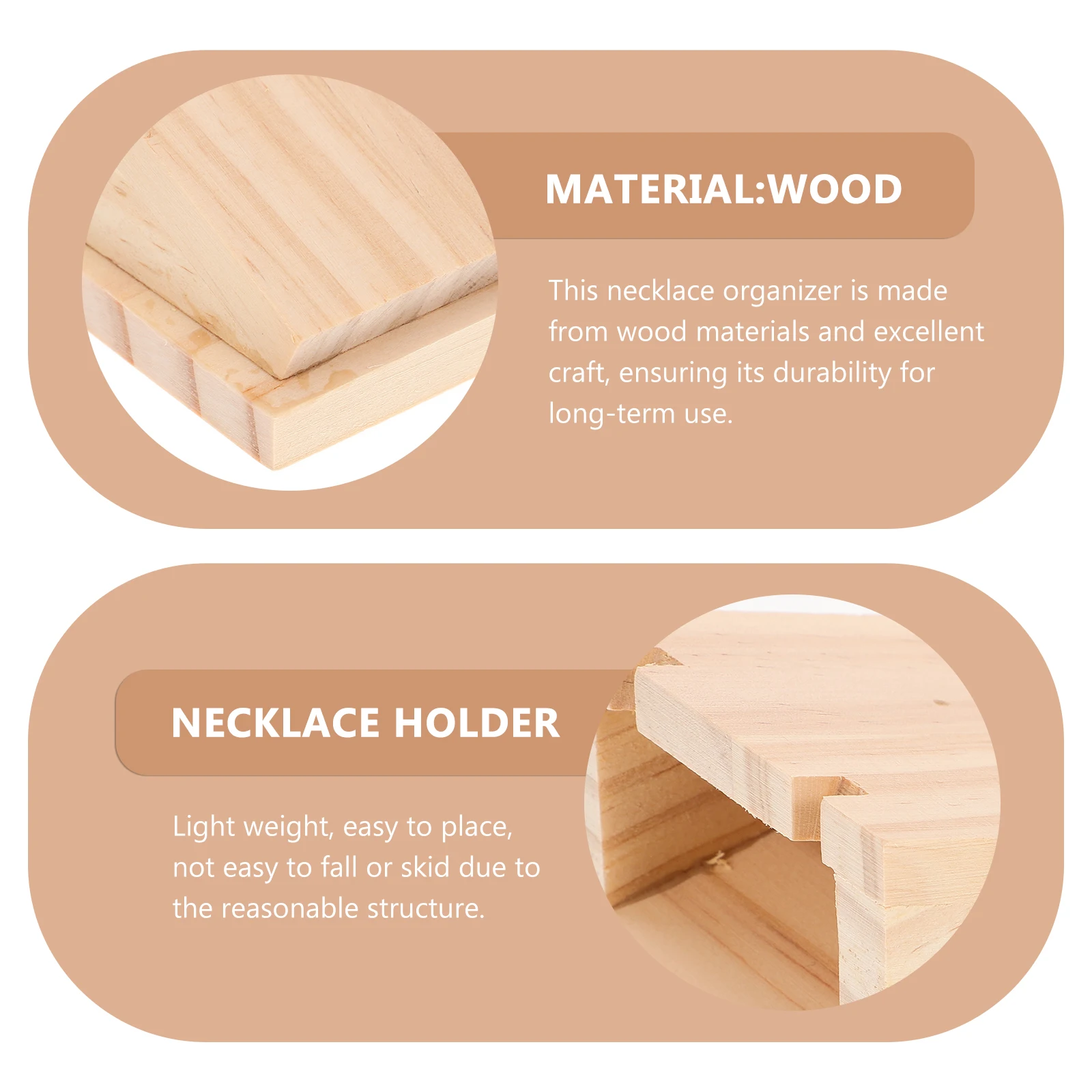 

Wooden Necklace Display Holder Jewelry Organizer Rack Storage Stand For Selling Small Lightweight Durable Craftsmanship Necklace