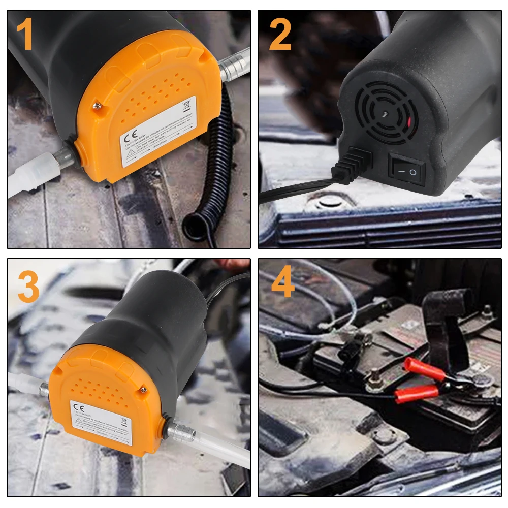 12V Automotive Oil Pump Vacuum Pumps Automatic Water Absorption Car Oil Change Fuel Tank Fill Tools Gas Pumping With Hose 60W