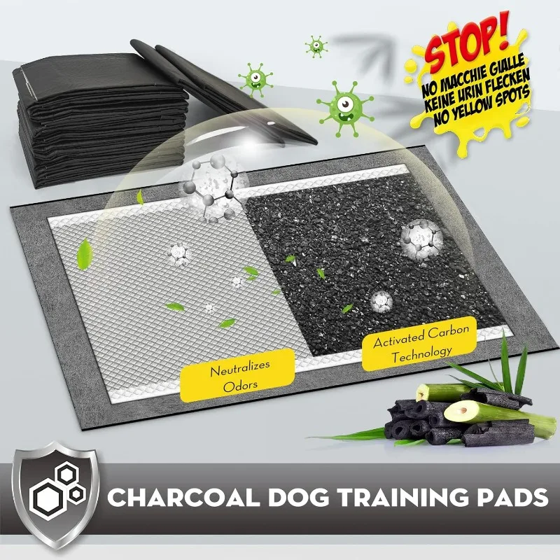 XXL 30"x36" Charcoal Pads for Dogs, Odor-Control Carbon Pee Pads for Dogs Absorbs Up to 10 Cups of