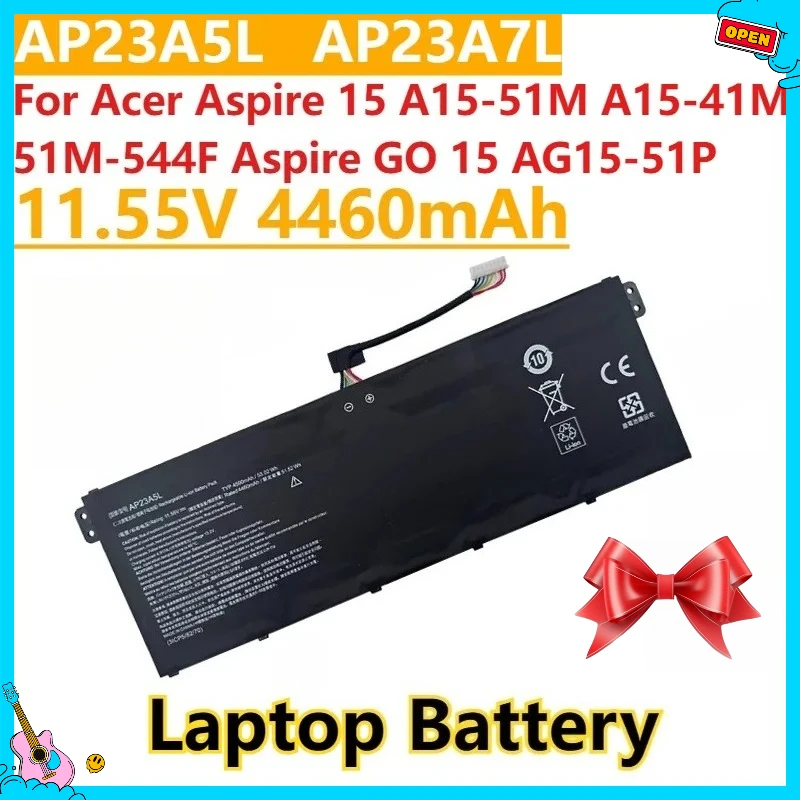 

New AP23A7L AP23A5L Laptop Battery 11.55V 4460mAh For Acer Aspire 15 A15-51M A15-41M 51M-544F Aspire GO 15 AG15-51P