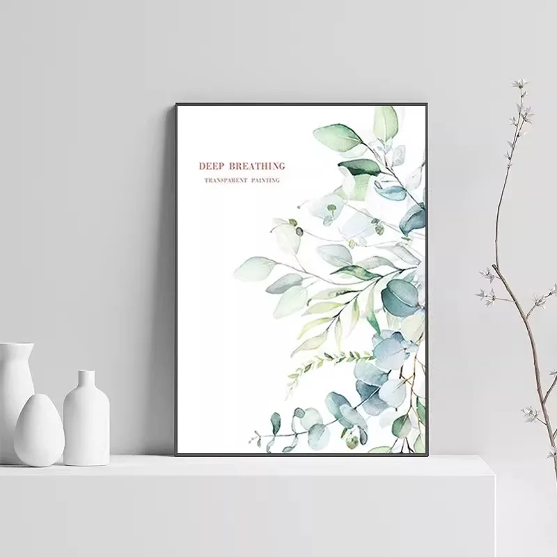 Various leaf imprints decorative painting，Modern Wall Art Minimalist Painting for Living Room Bedroom Home Office Decor