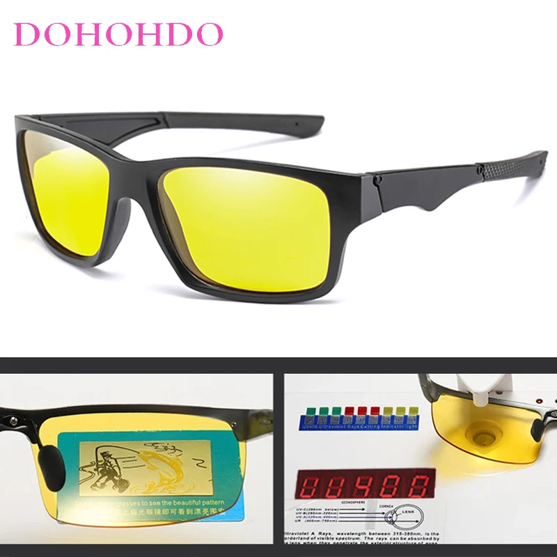 

New Brand Driver Night Vision Goggles Men Woman UV400 Polarized Sunglasses Anti Glare Car Driving Glasses Yellow Lens Eyeglasses