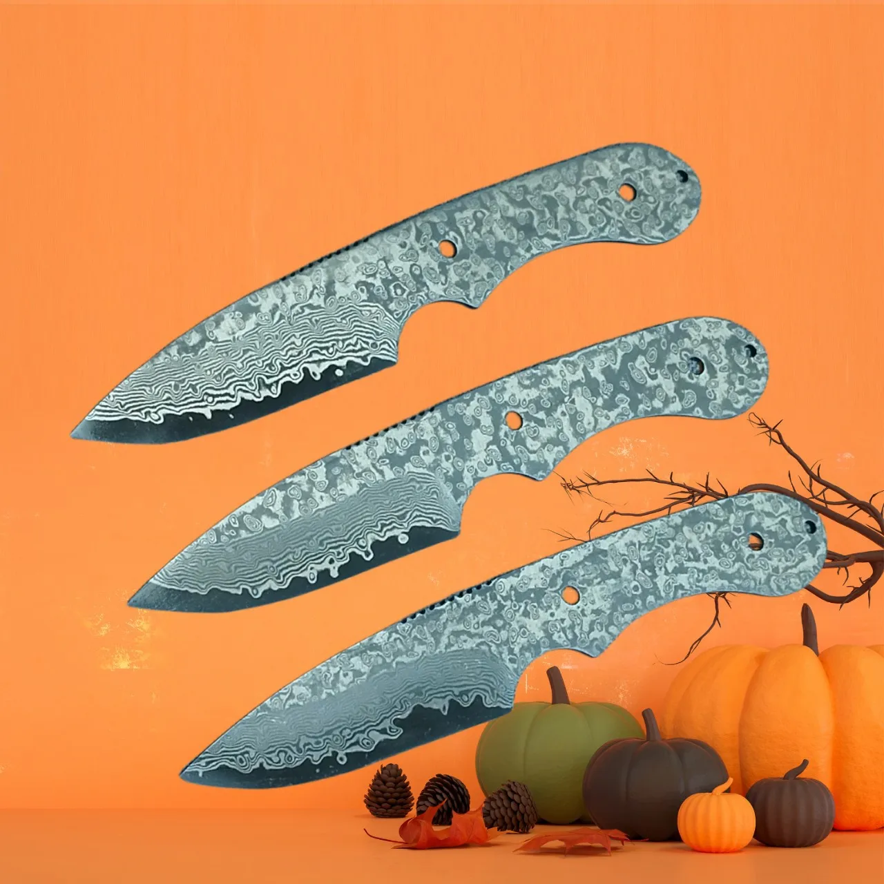 DIY 3.5 Inch Blade Knife Without Handle 10Cr15MoV 67 Layers Damascus Steel Sharp Paring Peeling BBQ All-in-one Kitchen Knives