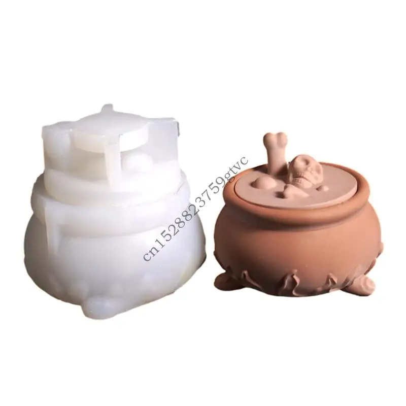 

D0UF Silicone Decorative Tins Mould Skull Storage Box Molds Silicone Texture