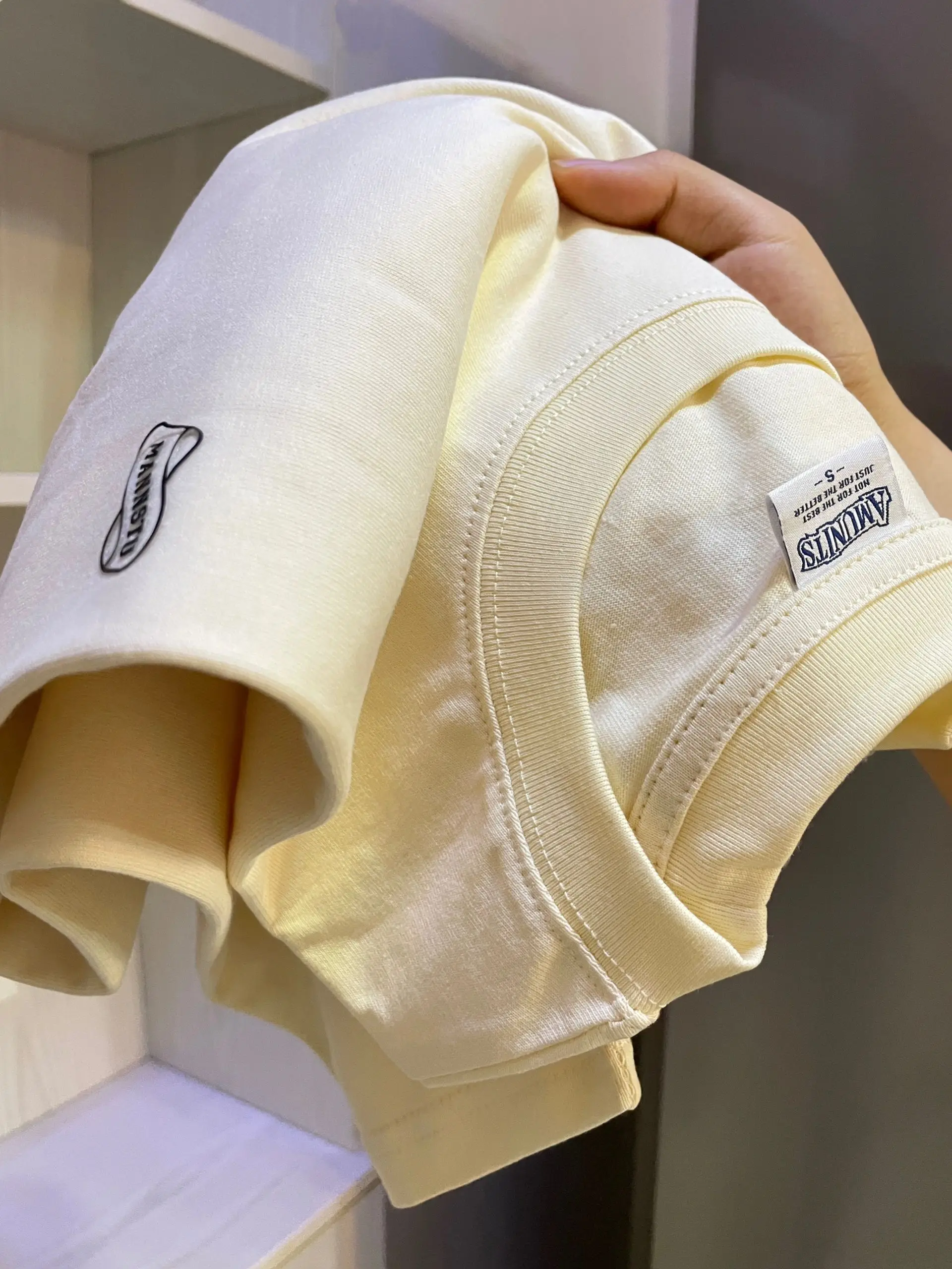 

Футболка свободного кроя из чистого хлопка, повседневный топ в уличном стиле, брендовая, без этикетки, остатки партии, молодежная мода, лето