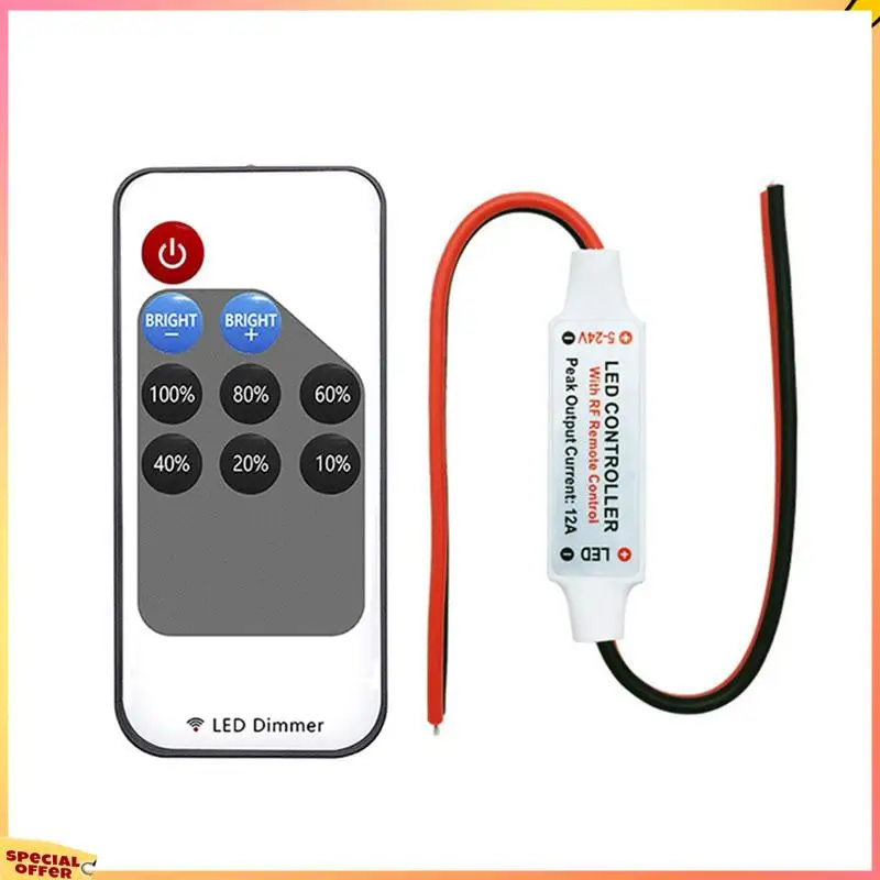 ABFI Mini LED لون واحد باهتة تيار مستمر 5 فولت 12 فولت 24 فولت 5050 2835 قطاع أضواء الجهد المستمر PWM إشارة تحكم RF 9-مفتاح التحكم عن بعد