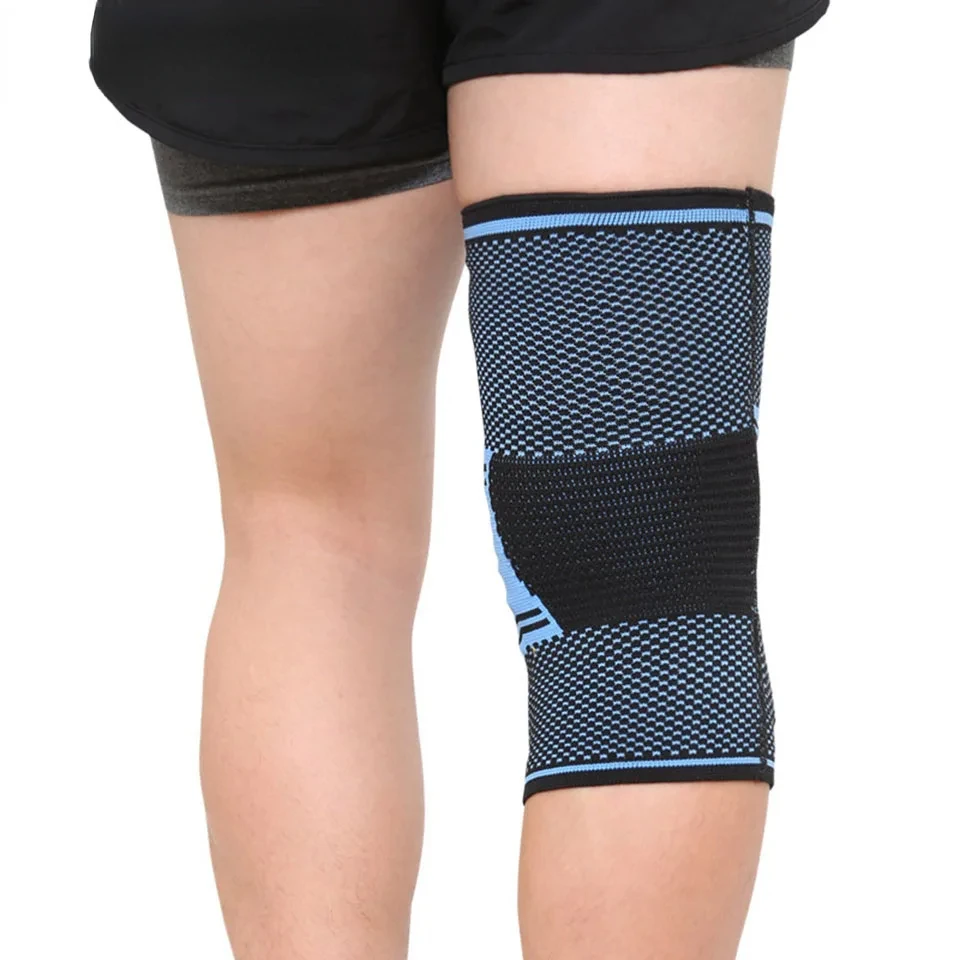 

1 пара баскетбольных беговых пружинных наколенников с силиконовой подкладкой, поддерживающий бандаж, защита коленной чашечки для мениска, спортивная безопасность