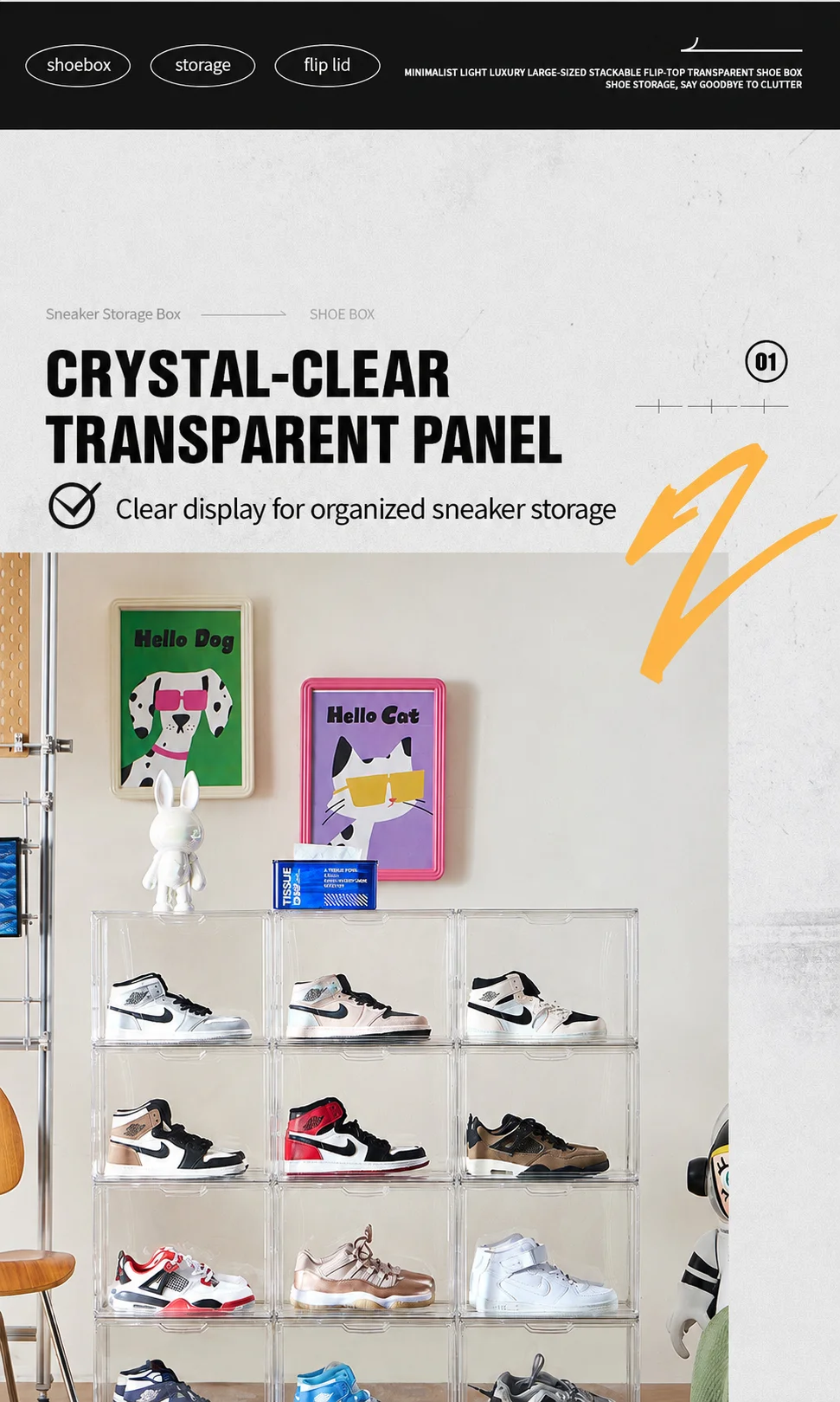 Caja de Zapatos Apilable Trans - Sneaker Care Shoe Box reseña y precio
