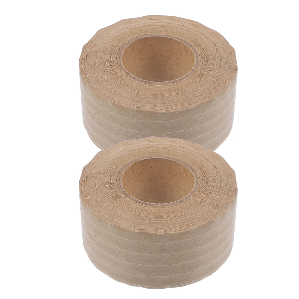 2 Rolls Kraft Paper Tape Carton Package Water Activated Sealing Writable Packaging Packing Active