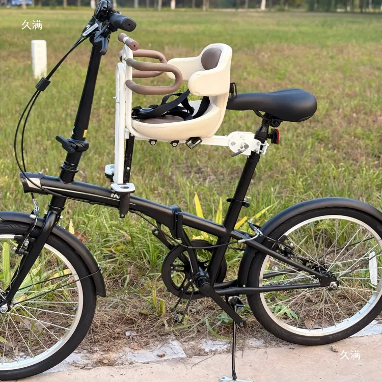 Bicycle child seat front folding car mountain bike curved beam car baby child seat quick dismantling