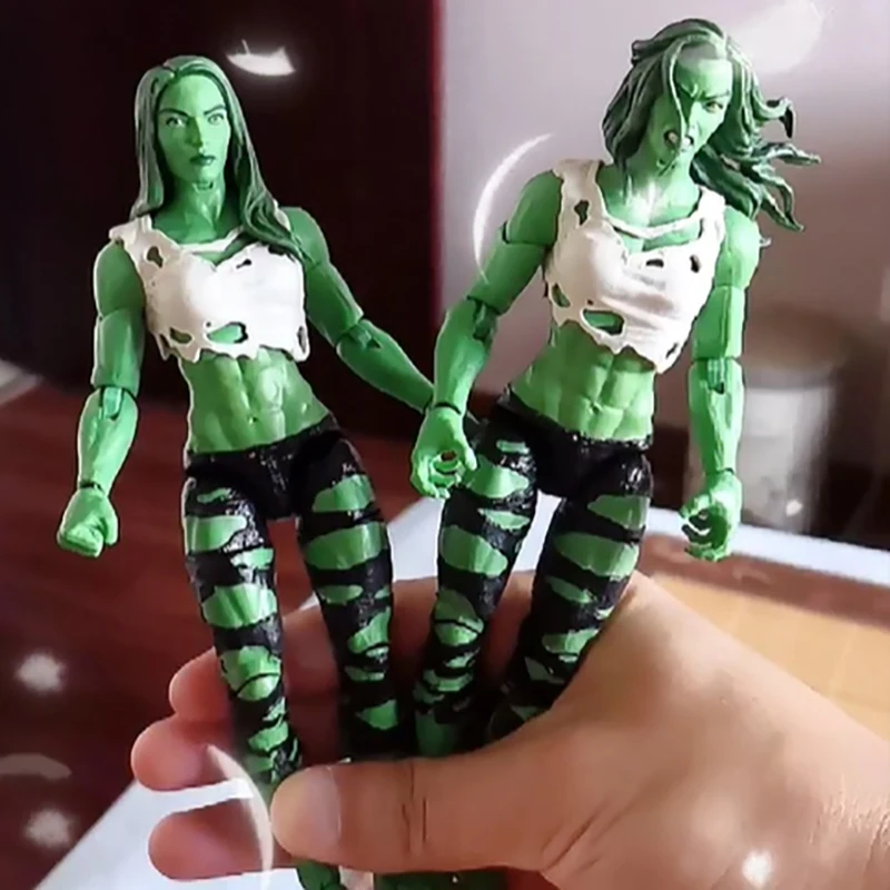 She-Hulk Hulkettes Pvc Action Figure Doll Angry Normal Head Version No Extra Open Hands Loose Models Collectable Toys Xmas Gift