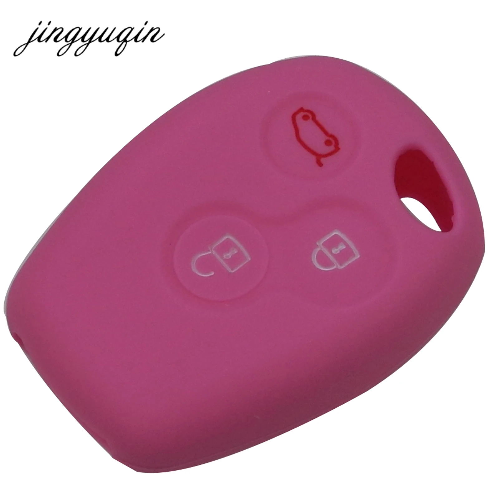 Jingyuqin 30pcs Silicone Car Key Cover Case 3 Buttons for Renault Clio Scenic Megane Duster Sandero Captur Twingo Modus