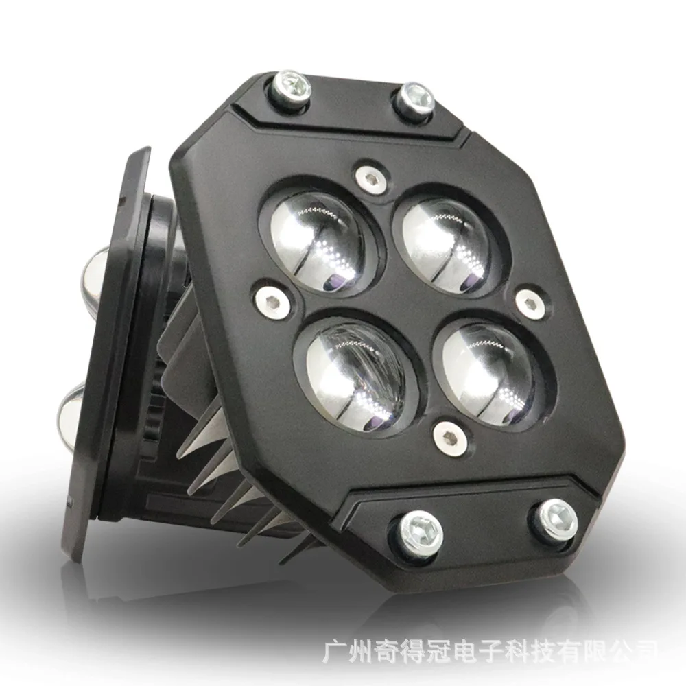 Automotive LED Work Light: Embedded four-lens white and yellow dual-color modified car light
