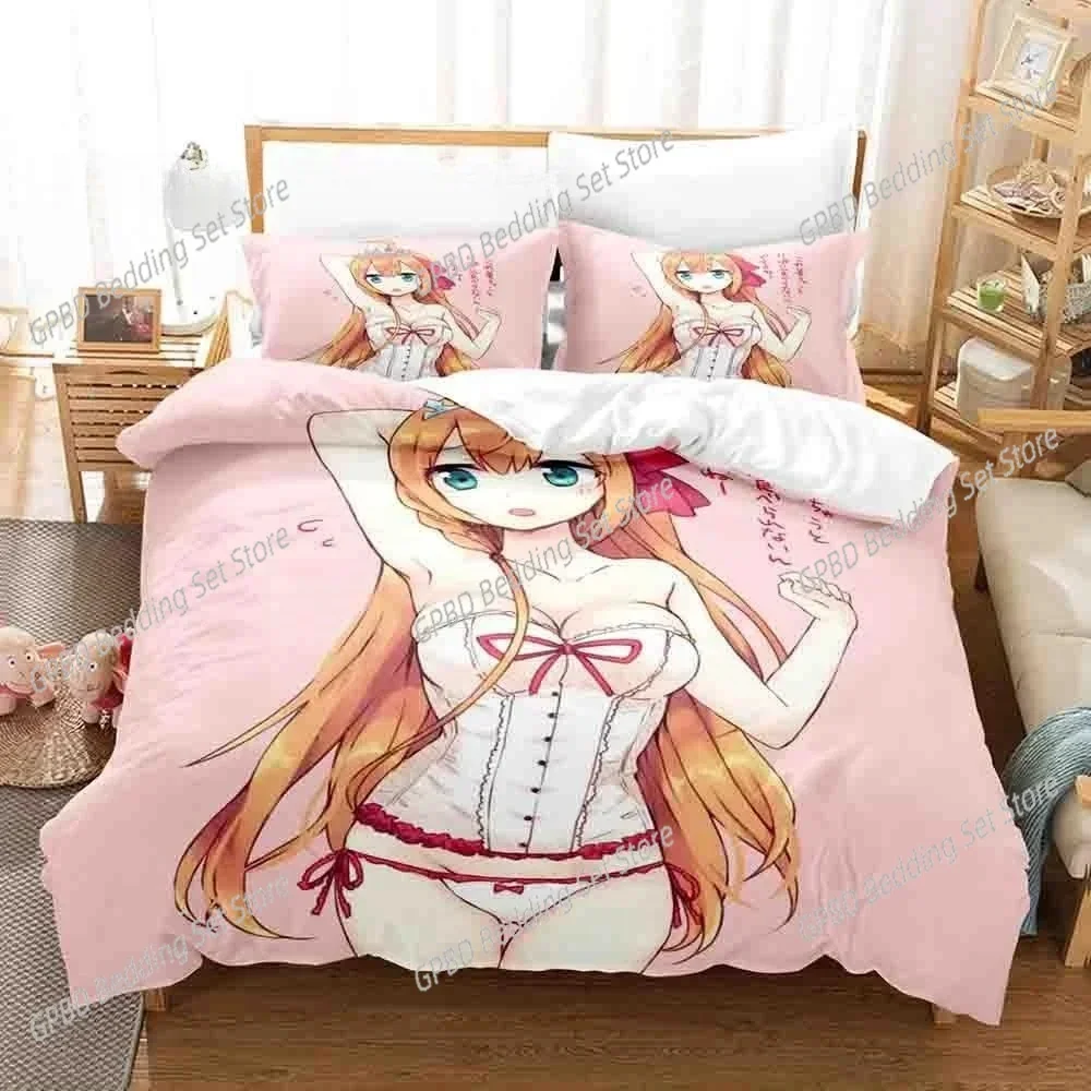 3D Print Princess Connect! Re Dive Comfortable Duvet Quilt Cover Pillowcase Bedding Set Children Bedroom Decoration Home Textile