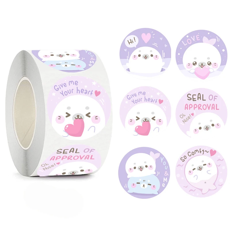 100-500pcs Cute Animal Sticker Kids Reward Sticker Gift Decoration Label Teacher Encouragement Student Stationery Aesthetic Tag