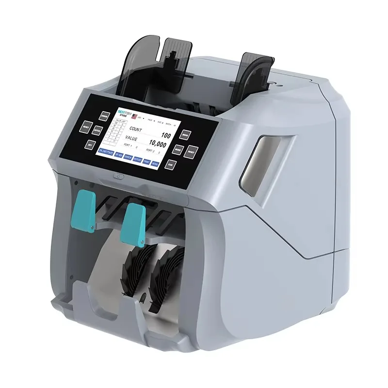 Heavy Duty Two Pockets Professional Banknote Sorter Multi Currency Sorting Machine