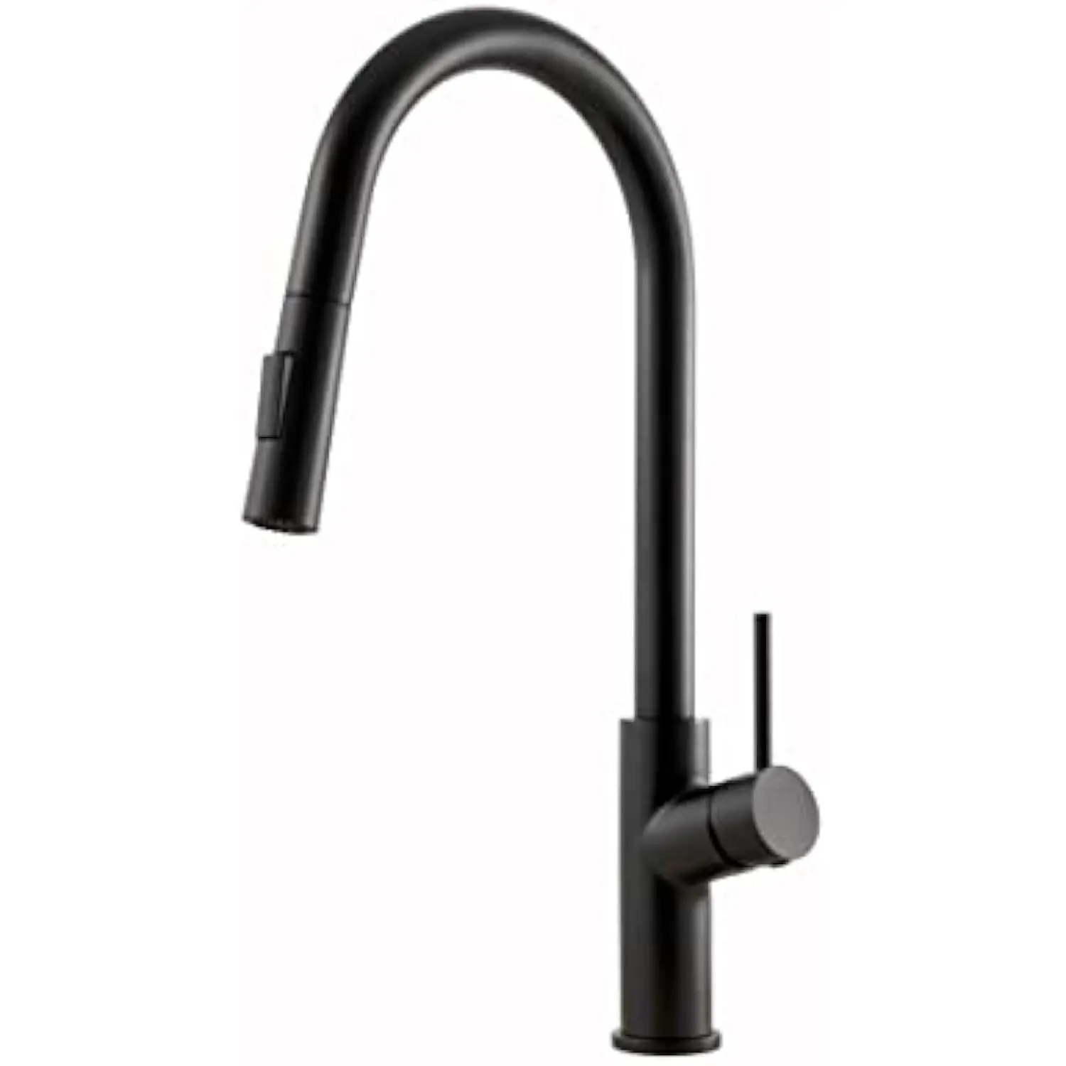 

Houzer Kitchen Sink Faucet with Pull down Sprayer - Single Hole Kitchen Faucet with Solid Brass Body, Pullout Sprayer with Thre