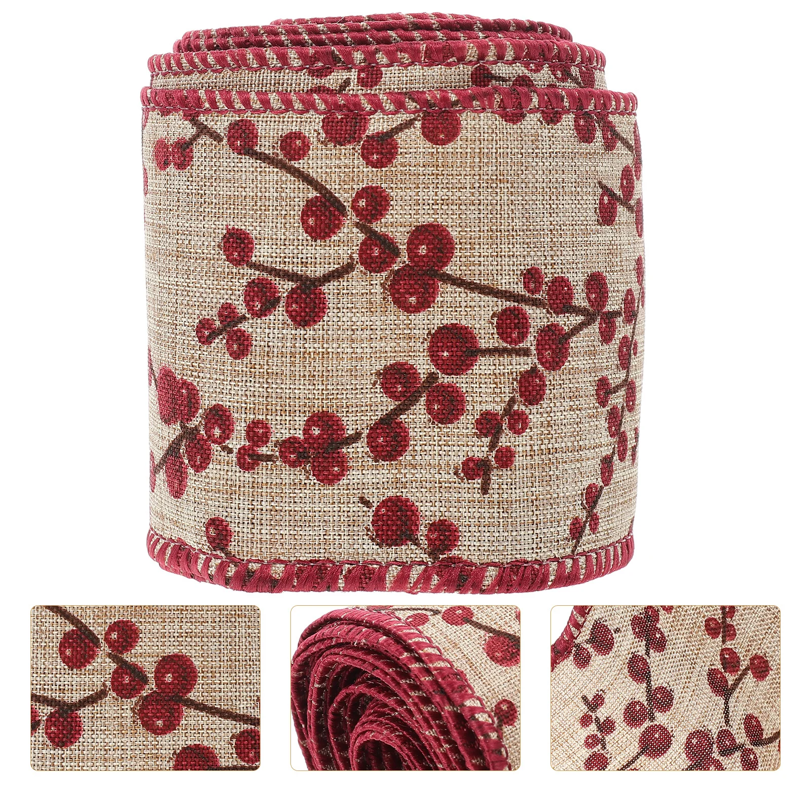 

Christmas Ribbon Linen Fabric Xmas Decor Diy Craft Gift Wrapping Bow Making Party Ornament Ribbon For Crafts Diy