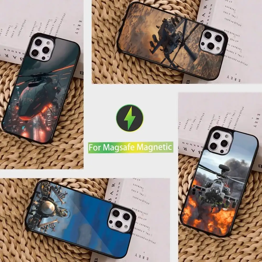 

Helicopter Aircraft Art Case For iPhone 16,15,14,17,13,12,11,Pro,Max,Plus,Mini, Magsafe,Magnetic Wireless Charging Case