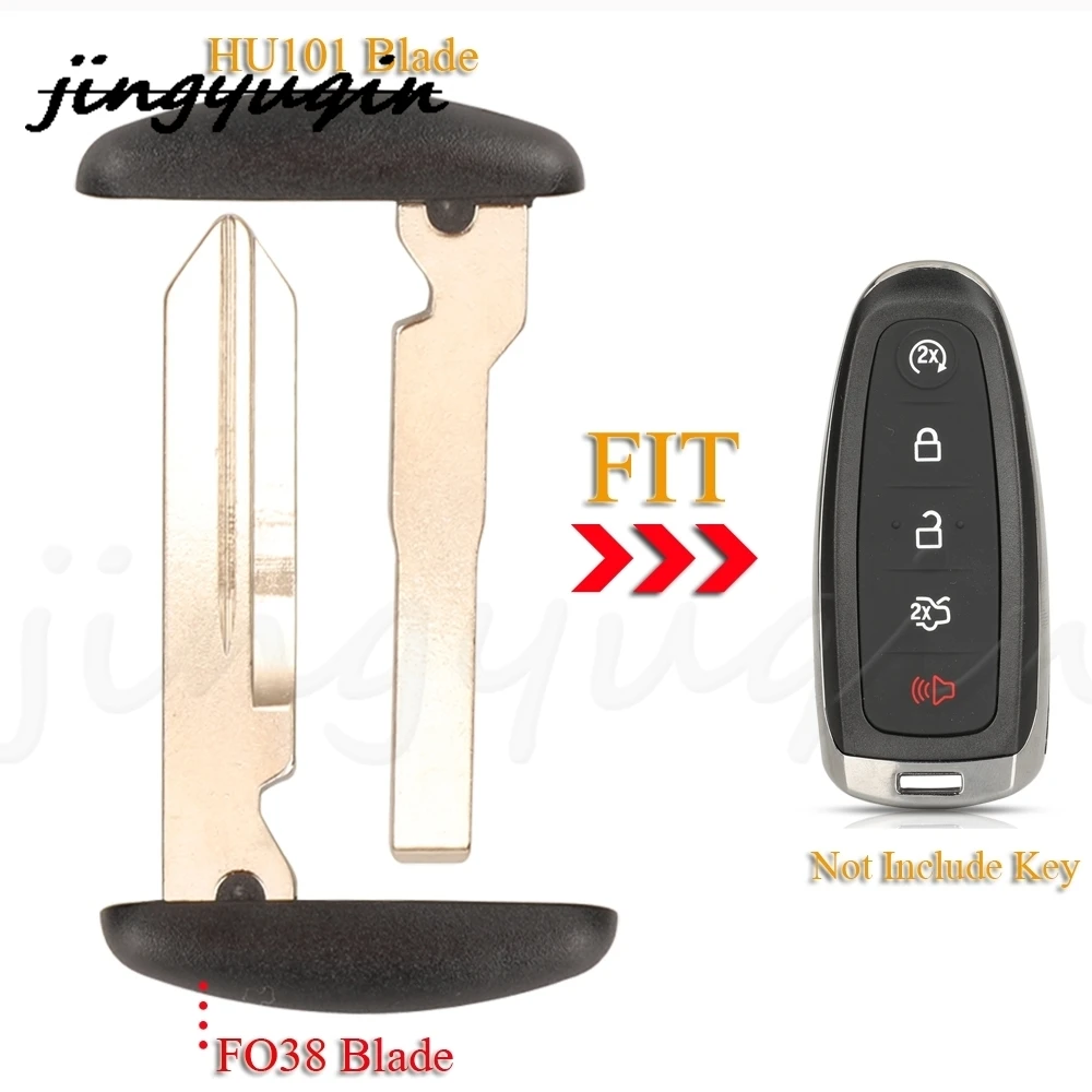 

jingyuqin 10pcs Replacement Smart Emergency Key For Ford Edge Escape Flex Explorer Taurus Housing Uncut FO38 HU101 Blade