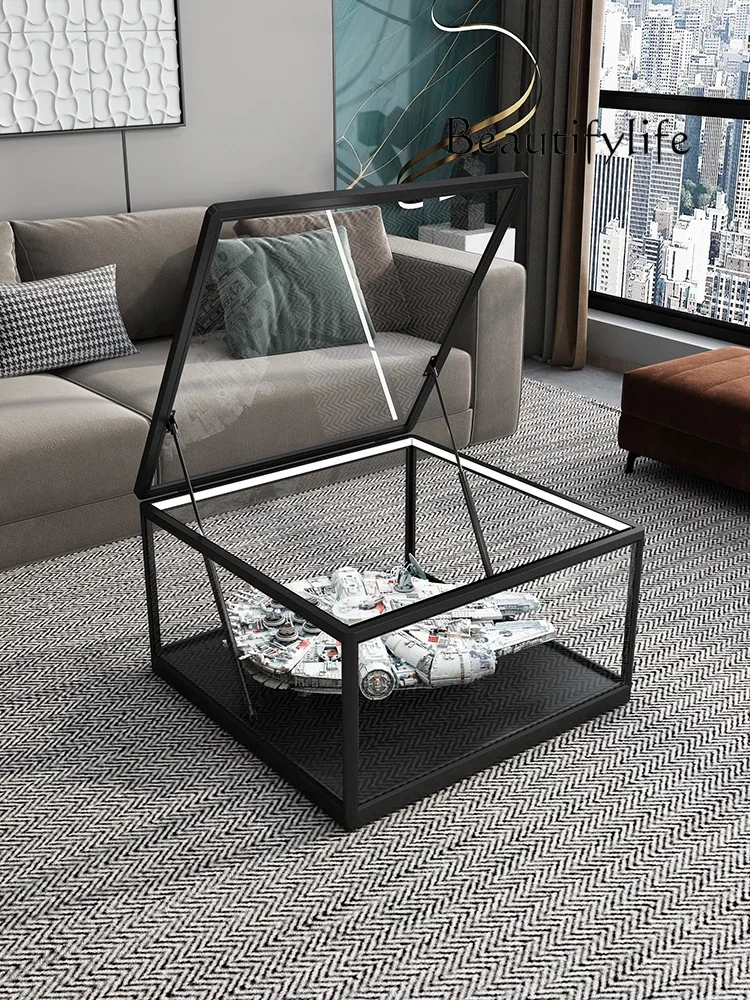 Square Rounded Coffee Table Pet Cabinet Glass Millennium Falcon Lego Hand-Made Storage Display Cabinet