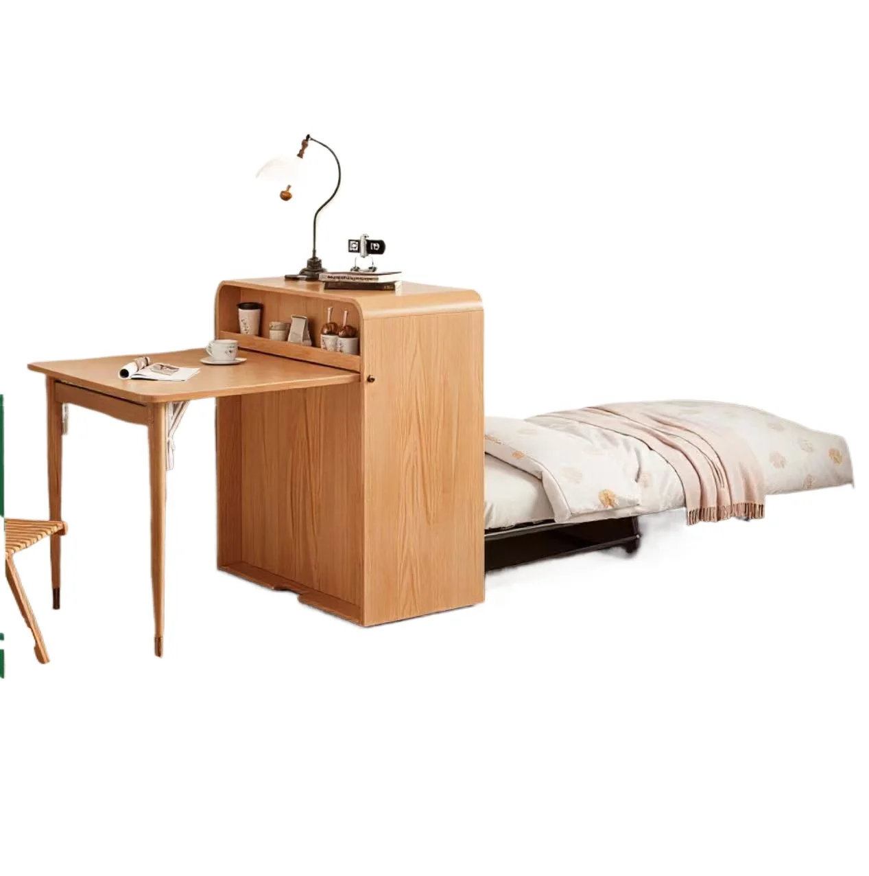 Modern simple invisible bed, wardrobe integrated balcony folding bed, small  multi-functional retractable bed can be pulled out