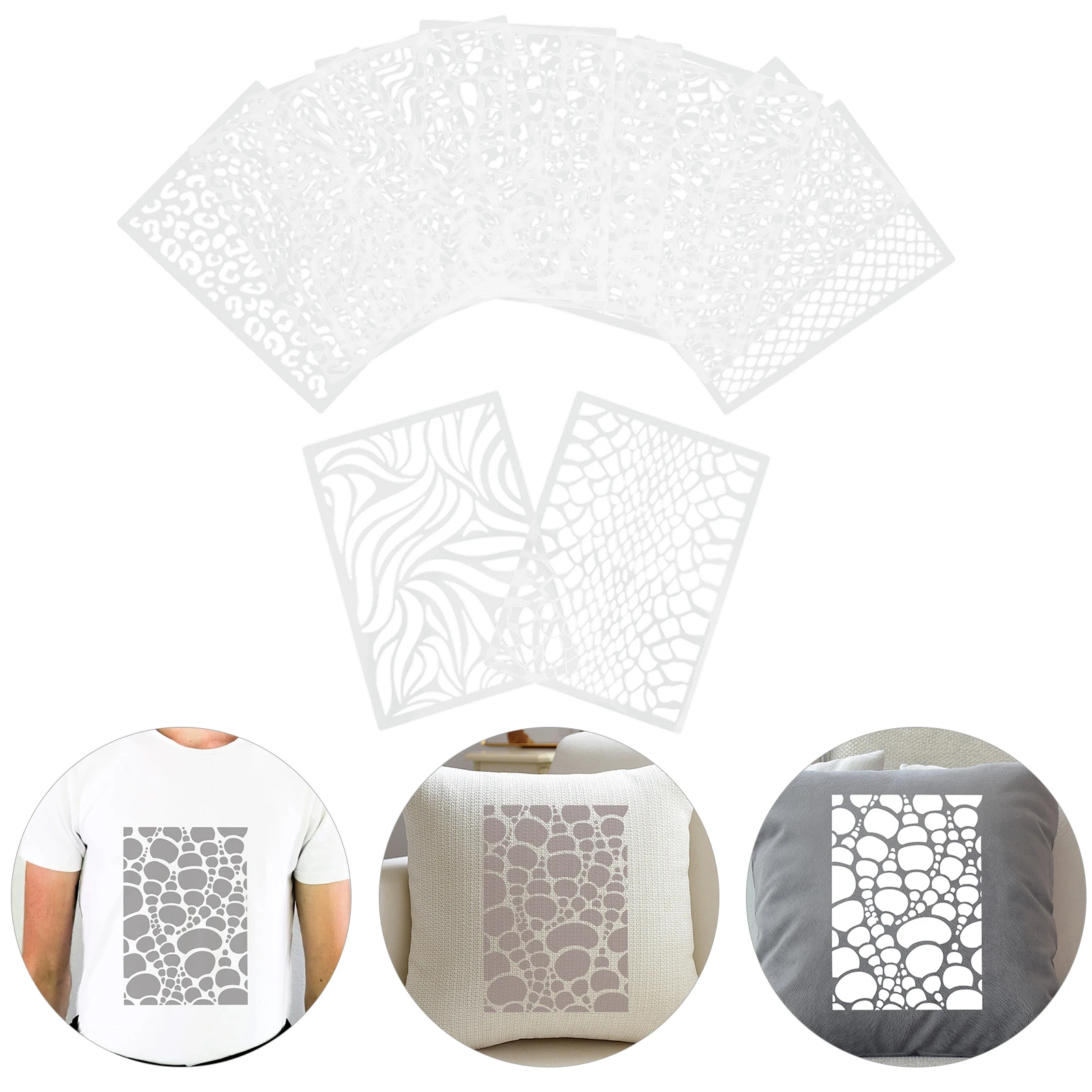

12pcs Reusable Hollow Spray Paint Stencils Wall Painting Templates For Diy Crafts Decorative Art Patterns Pet Material Safe