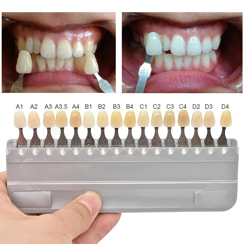

16 Colors Teeth Whitening Products Teeth Whitening Products Guide Tooth Model Colorimetric Plate Dental Color Scale