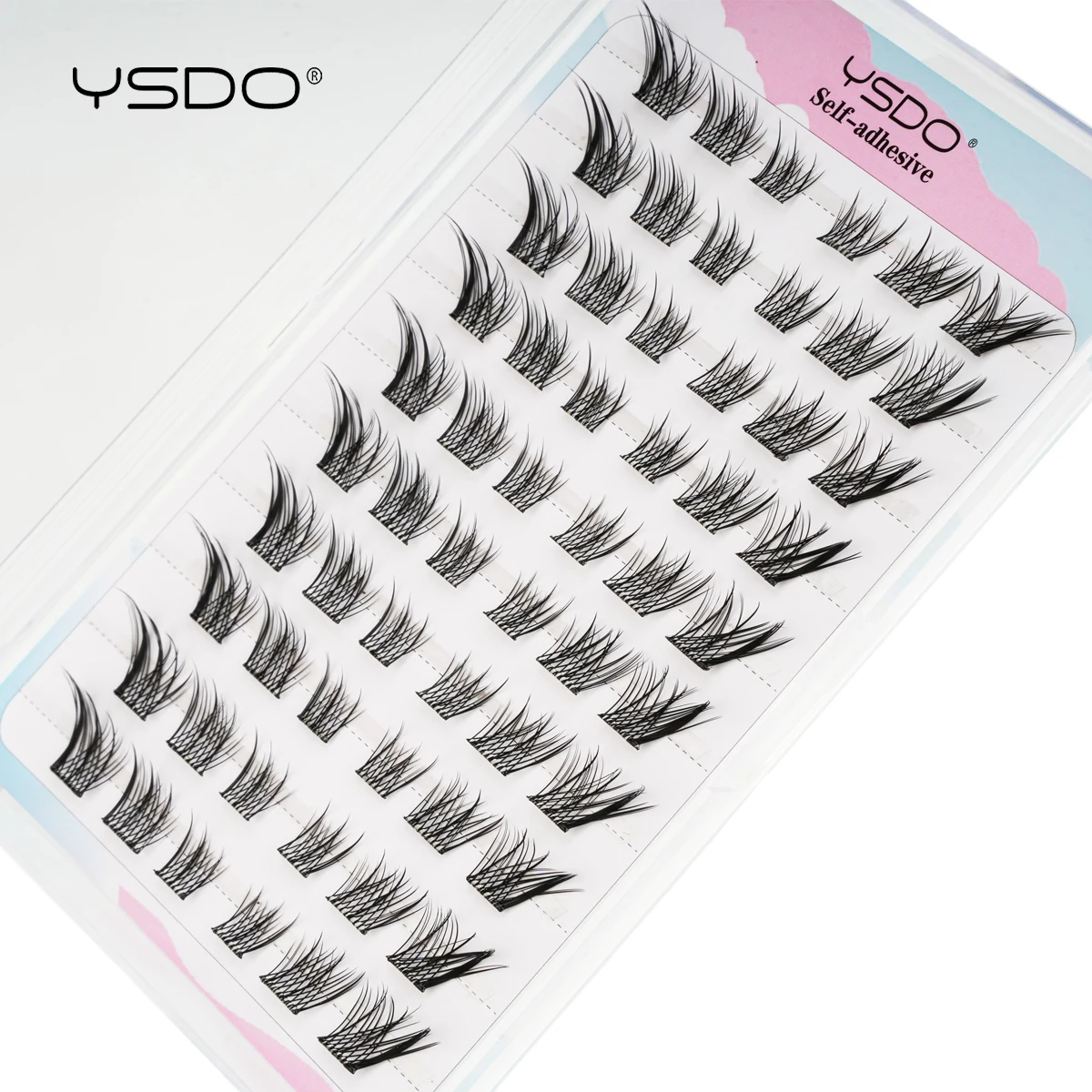 YSDO Selbstklebende Wimpern, 10 Reihen, DIY, natürliche Cluster-Wimpern mit Pinzette, kein Kleber erforderlich, individuelle Wimpernverlängerung, wiederverwendbar – Detail 15