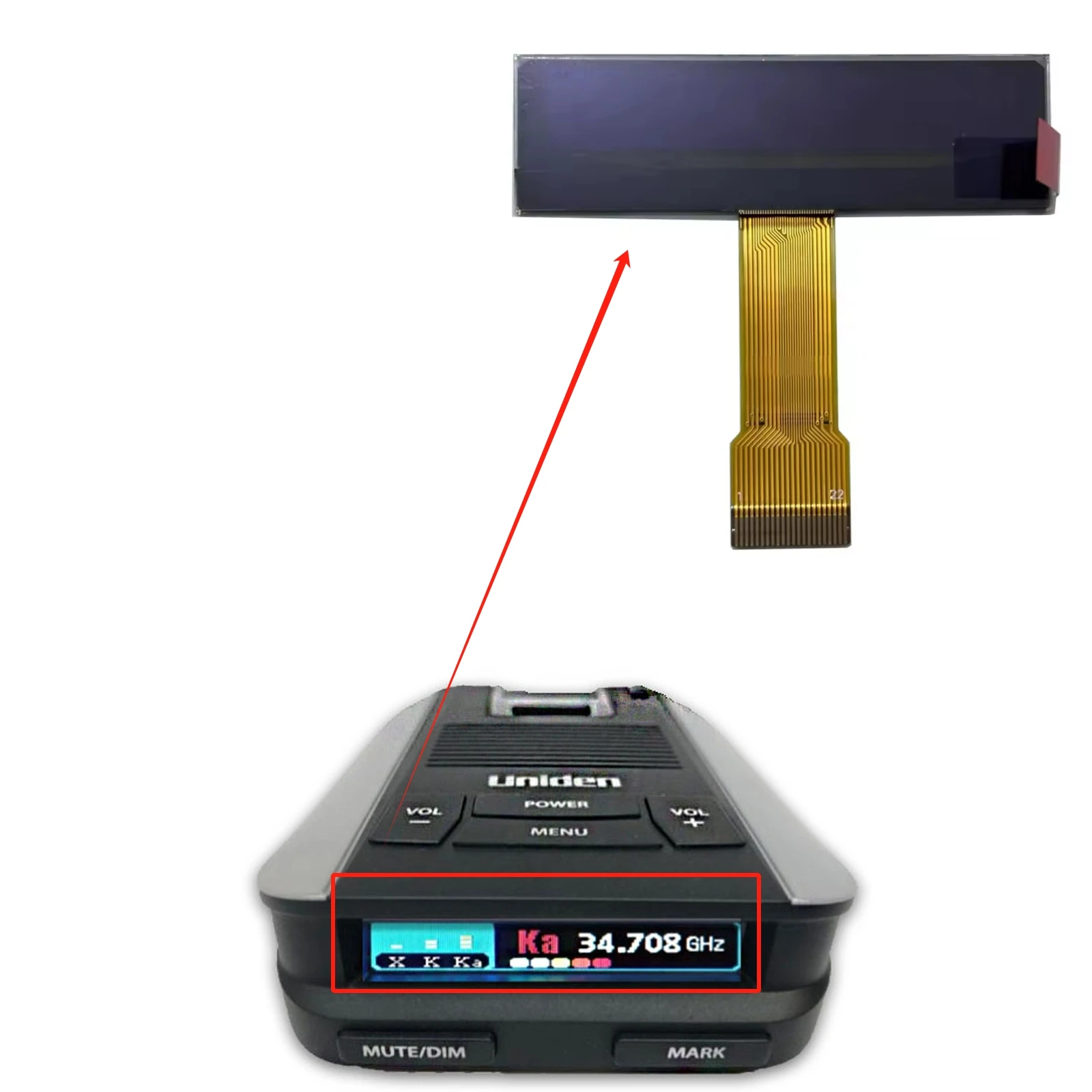 New Oled Display Screen for Uniden DFR8 DFR9 color oled screen Replacement