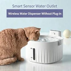 2L Battery Operated Cat Water Fountain Wireless Motion Sensor Cat Accessories Automatic Water Dispenser Filter