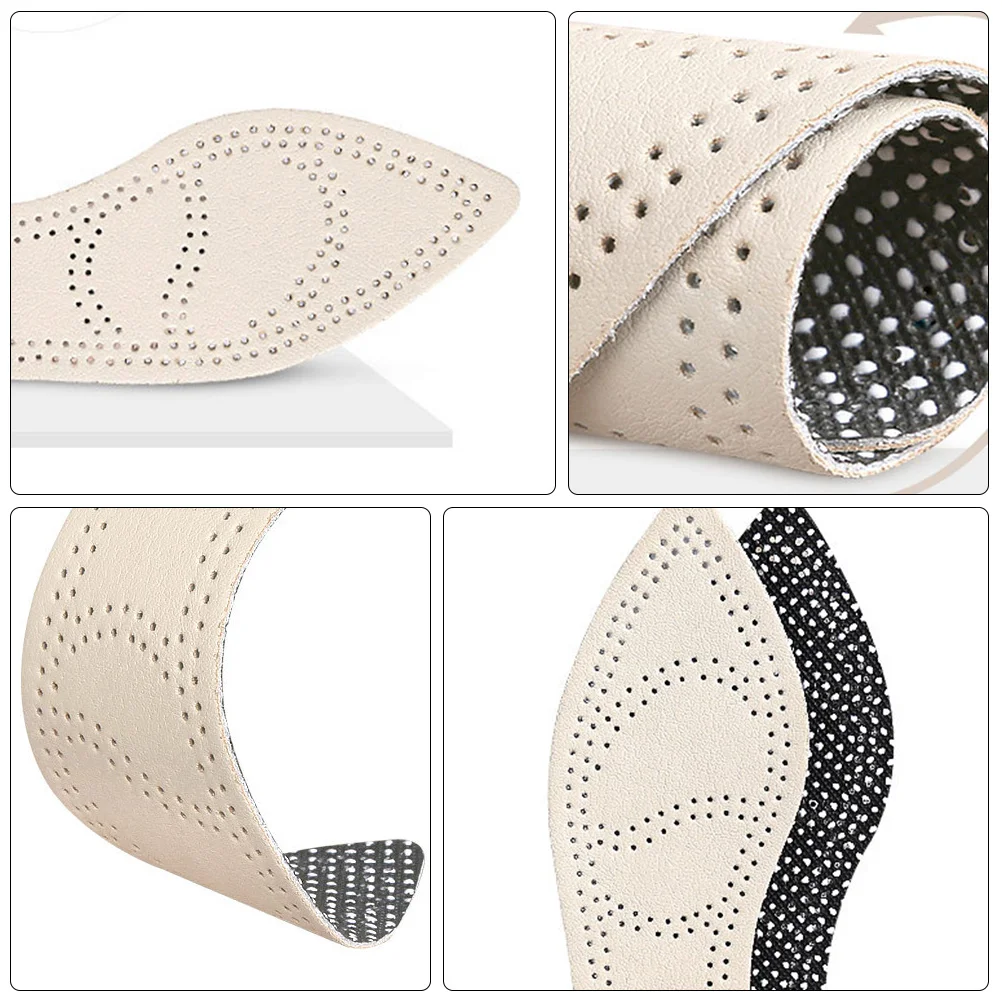 

2Pairs Cow Breathable Insole Anti-Loose Detachable Shoe Pad for High Heels Anti-Sweat Stable Walking Shoe Mat for Heels